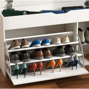 <span class=keywords><strong>Meuble</strong></span> porte-<span class=keywords><strong>chaussures</strong></span> moderne en bois avec coussin de siège souple <span class=keywords><strong>Petit</strong></span> <span class=keywords><strong>meuble</strong></span> d'entrée pour la maison ou l'appartement - Product Image 6