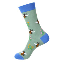 Chaussettes en coton tricoté pour hommes, personnalisées avec un motif animal et floral, logo jacquard, impression 3D, style décontracté pour l'extérieur