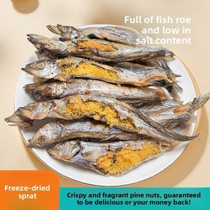 ขนมแมวอบแห้งแบบแช่แข็ง  ปลาชิแช่แข็งแบบอบแห้ง ขายส่งขนมสัตว์เลี้ยงแบบอบแห้ง ขนมสุนัข อาหารสุนัข ปลาคาเปลนอบแห้งแบบแช่แข็ง - Product Image 4