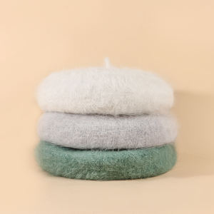 Nouvelle mode béret en fourrure de lapin pour femmes couleur unie mignon et chaud plage activités de plein air en automne printemps hiver Boina chapeaux - Product Image 3