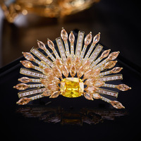 Broche Paon XILIANGFEIZI en Zircon Coloré Exagéré Style Européen et Américain, Accessoire Vestimentaire Élégant Haut de Gamme pour Femme