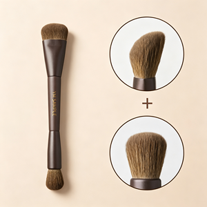 Juego de 11 Brochas de Maquillaje de Doble Punta Color Marrón, Brochas Cosméticas de Pelo Sintético Suave, Maquillaje Profesional - Product Image 1