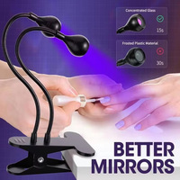 Lámpara UV de doble cabezal con clip para uñas, 4 niveles de intensidad regulable, secador de uñas portátil USB, venta al por mayor