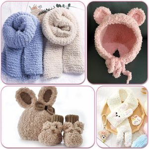 Hilo de Coral Fleece Mezclado en Bola, Material Esponjoso para Tejer Toallas y Bufandas, Kit DIY para Tejer Bolsos de Material Autotejido para Bebés - Product Image 5
