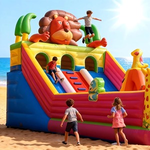 Castillo Inflable <span class=keywords><strong>de</strong></span> PVC Grande Personalizado para Exteriores con Tobogán para Niños, Parque <span class=keywords><strong>de</strong></span> Atracciones Gigante - Product Image 2