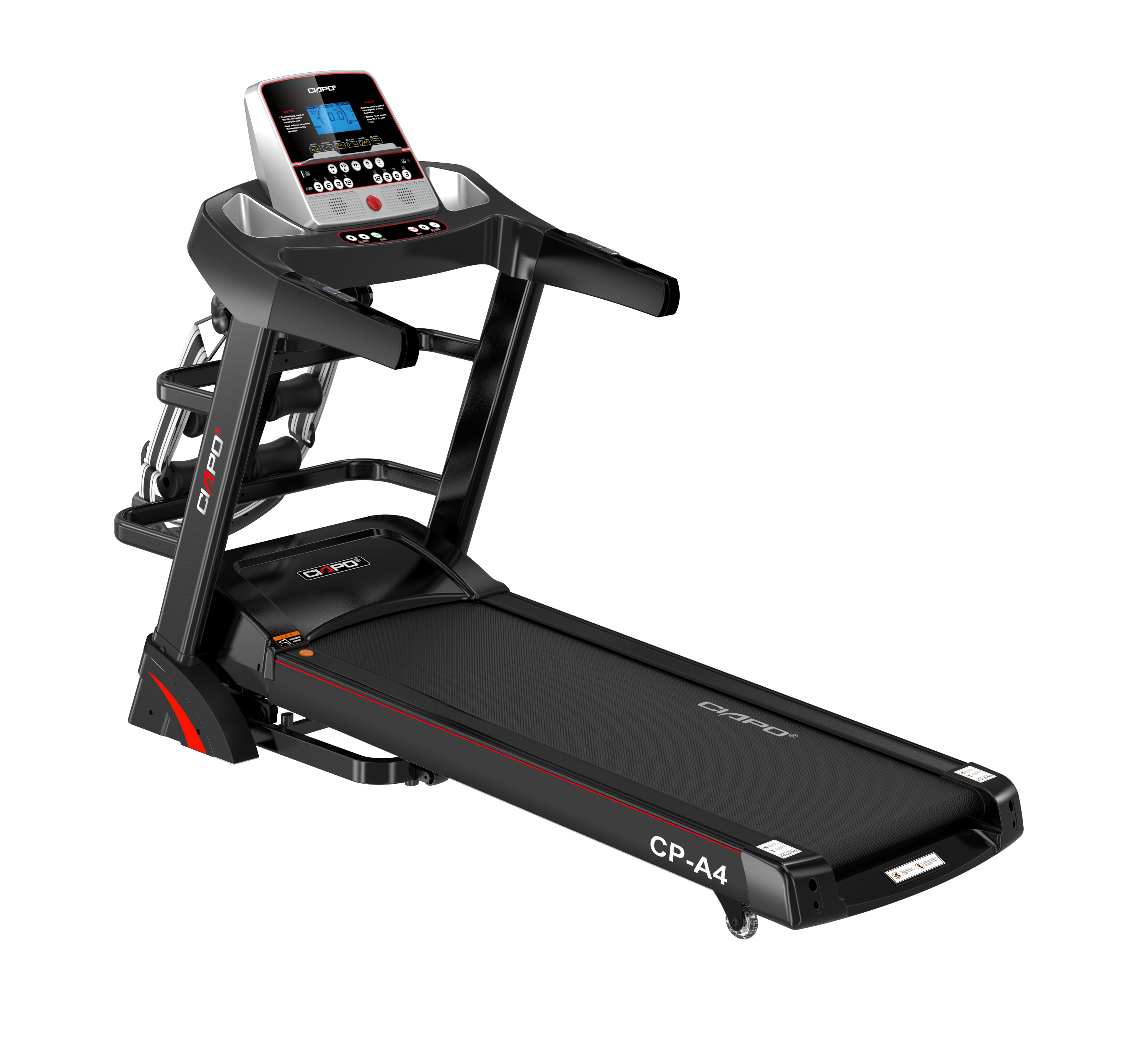 CP A4 home foldable black treadmill with massager