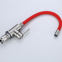 Robinet de cuisine en acier inoxydable 304, mélangeur multicolore avec tube flexible en silicone, pivotant à 360 degrés, robinet d'eau chaude et froide pour évier de cuisine