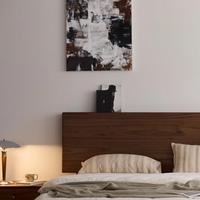 Lit king size en bois massif de style chinois, cadre de lit en noyer avec rangement, tête de lit sculptée, meubles de chambre à coucher