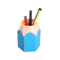 Porte-stylo bureau organisateur stockage papeterie bureau noir porte-stylo tasse pour bureau rotatif en plastique stylo organisateur double usage