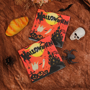 Halloween party square napkins, hotel holiday thickened food-grade <b>paper</b> towels, household skin-friendly and strong napkins - Product Image 1
