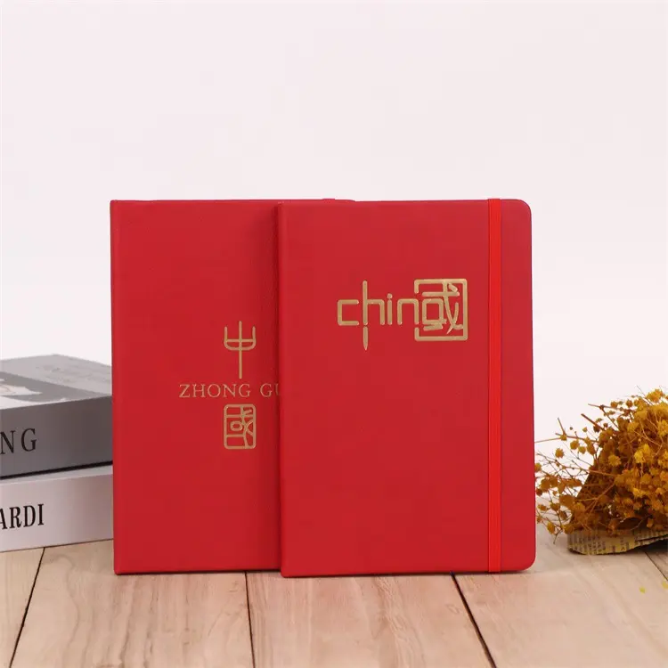 Manufacturer Cheap Custom A5 Hardcover PU Leather Journal Notebook With Logo