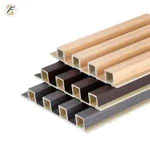 155*18 3D flutted WPC wood plastic composite fast installing wall decoration board