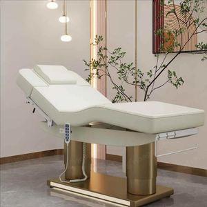 High End Beauty Salon Equipment Gold Base Massage Table&bed Luxury 4 Motors Electric Facial Spa Cosmetic Bed with Lights - Product Image 3