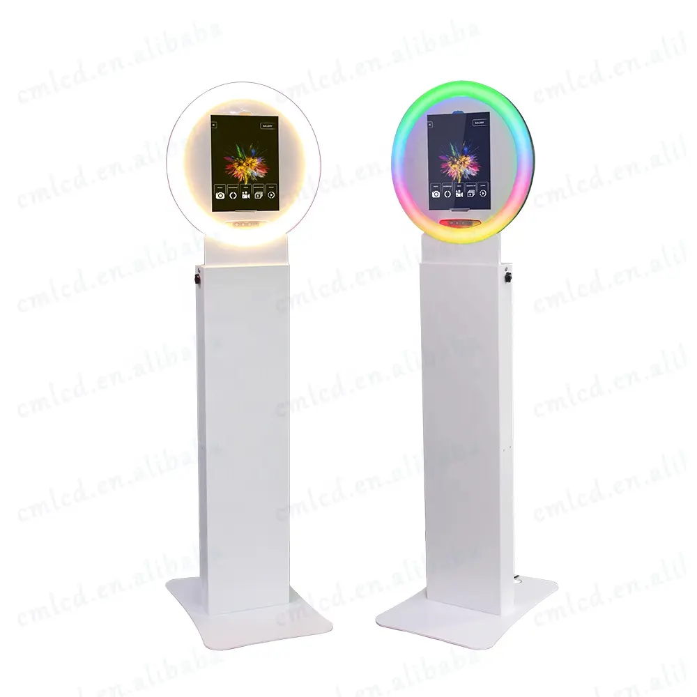 IPad Air Pro Photo Booth với trường hợp đường lăn và điều khiển từ xa RGB thay đổi màu sắc vòng ánh sáng có vui vẻ bên đám cưới Selfie