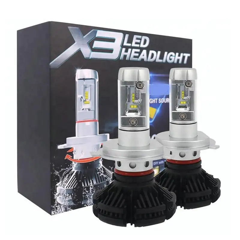 Car Light ZES H4 LED H7 H11 3000K 6000K 8000K HB3 9005 HB4 9006 Car LED Headlights Bulbs 50W 6000LM Headlamp Auto X3
