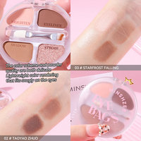 MINSHZEE Palette d'ombres à paupières ver à soie quatre couleurs Contouring Highlighting Matte Cross-Border LOGO Ombre à paupières personnalisée