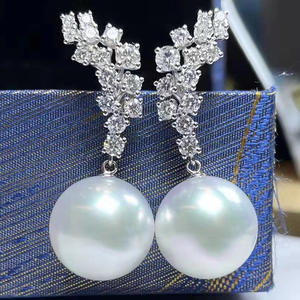 DIY Gorgeous <b>Silver</b> Jewelry <b>Earrings</b> with 8-12mm Round Beads 21600 S925 <b>Silver</b> Earnail Empty Tray 21600 DIY <b>Pearl</b> Accessories - Product Image 1