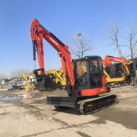 Excavatrice compacte d'occasion U55 de 5,5 tonnes, modèle 2024, avec godet de 0,22 m et puissance de 34,6 kW, pour inspection vidéo, à vendre