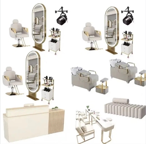 ชุดเก้าอี้ทำผมร้านเสริมสวย 2025 Lucky Salon Furniture สำหรับร้านตัดผมและร้านเสริมสวย สามารถจัดวางแบบรวมกันได้หรือซื้อแยกชิ้นได้ - Product Image 1