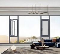 Ventanas Abatibles de Aleación de Aluminio Modernas con Certificación CE, Alto Rendimiento, Súper Insonorizadas, Impermeables, con Aislamiento Térmico Doble