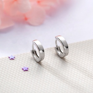 Fashion <strong>Chunky</strong> Small Polish Finished Men Earring Plated Filled <strong>Hoop</strong> Women 925 Sterling <strong>Silver</strong> Earrings <strong>Hoops</strong> - Product Image 4