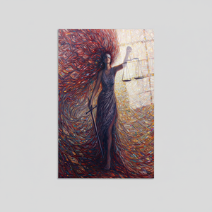 Goddess of Justice Art Deco <b>Canvas</b> Print Elegant <b>Framed</b> Wall Decor with Tempered Glass Panel Hanging - Product Image 2