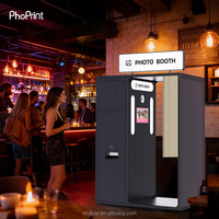 Machine photomaton portable à écran tactile, à monnayeur, pour impression instantanée en extérieur, avec cabine fermée