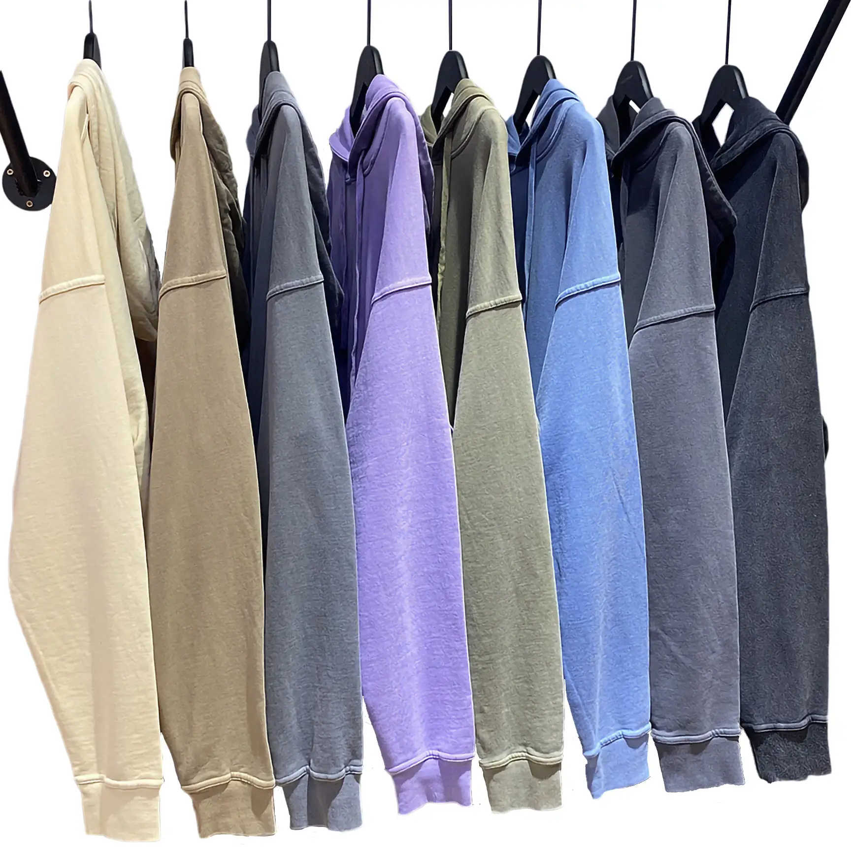 2023 Stylish 380gsm High Quality Heavy Weight Pullover Cotton Vintage Stone Wash Hoodie essentials hoodie