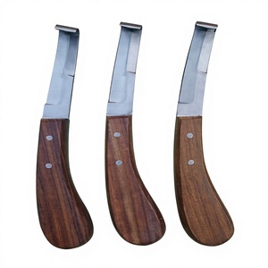 Couteau à sabots à double tranchant avec manche en bois pour chevaux, vaches, moutons, bovins - Product Image 3