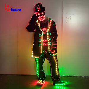 <span class=keywords><strong>Costume</strong></span> lumineux de danse à barbe à LED fluorescente pour hommes unisexe avec fibre optique pour costumes de danse - Product Image 5