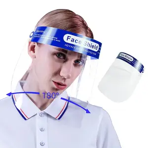 Face Shield Pack Reusable Plastic Safety Face Shield Adjustable Transparent Full Face Anti-Spitting Protective Mask