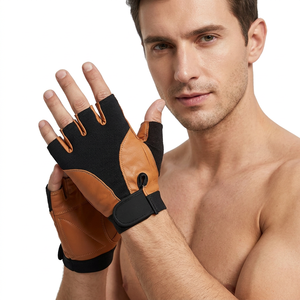 High Quality PU Lightweight Gym Workout <b>Gloves</b> Weightlifting Non-Slip Breathable Half Finger Buckle Closure Customized Logo - Product Image 1