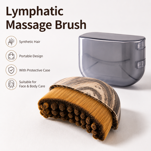 Pinceau <span class=keywords><strong>de</strong></span> maquillage portable <span class=keywords><strong>de</strong></span> luxe ergonomique à poils synthétiques denses avec étui <span class=keywords><strong>de</strong></span> protection pour soins <span class=keywords><strong>de</strong></span> beauté et contour lymphatique, personnalisable avec logo OEM - Product Image 1