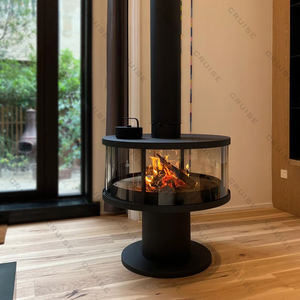 CRUISE Four <span class=keywords><strong>fermé</strong></span> Chauffage domestique Cheminée suspendue murale Rotation libre à 360 ° Poêle à bois 82cm Cheminée suspendue - Product Image 2