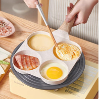 Panci telur granit antilengket, 4 cangkir & wajan omelet induksi & kompor Gas kompatibel panci Pancake