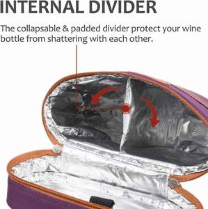 Custom 2-Bottle Insulated Wine Cooler Bag Tumblers for <b>Beach</b> Travel Carrying Wine <b>Accessories</b> Featuring Stylish Purse Design - Product Image 3