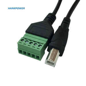 Cable USB 2,0 B macho a ángulo recto de 5 pines, Terminal de tornillo verde, Cable de impresora Balun, convertidor sin soldadura, Cable de extensión - Product Image 4