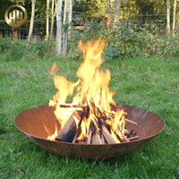 Barbecue grill rond pratique, ouverture en métal pour l'extérieur, bois, w