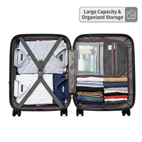 Valise de cabine 20 pouces moderne à roulettes, légère, avec ouverture frontale, compartiment ordinateur indépendant et porte-gobelet, indispensable pour les voyages