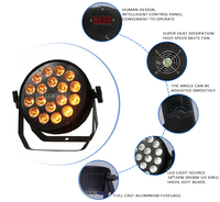 Muxxdj Slim Flat Par 18x18w RGBWA + UV 6IN1 Aluminium DMX LED Par light Par Can Stage Dj Light