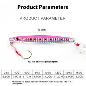 Barco de pesca de mar profundo de 180g, plantilla de Metal, señuelo, cebo para atrapar carpa, rojo, dulce, humo rápido, fundición larga luminosa para cola de pelo, <span class=keywords><strong>pez</strong></span> <span class=keywords><strong>bomba</strong></span> - Product Image 5