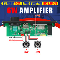 Amplificateur 6W DC 5V Carte de décodeur Bluetooth Microphone 6,5 mm Radio FM TF USB Lecteur de musique audio de voiture Haut-parleurs Contrôle du volume DIY