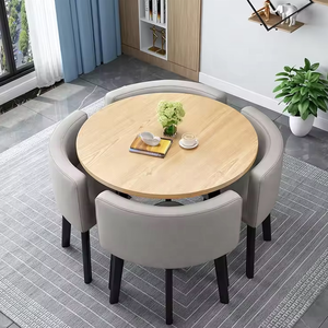 Modern Durable Minimalist Reception Negotiation Round Coffee <strong>Table</strong> Front Desk <strong>and</strong> <strong>Chair</strong> Set for Office Lounge Area - Product Image 3