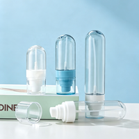 Flacon pulvérisateur rond bleu en PETG pour shampoing, soins capillaires et corporels, sérum et lotion, logo personnalisé, tailles 30-100 ml