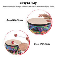 Percussion Instrument 8 Inch Floor Drum for Christmas Birthday Gift Bongo Drums with 2 Mallets