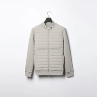 Veste matelassée pour homme, col montant, fermeture éclair, coupe classique, manches tricotées, manteau d'hiver décontracté