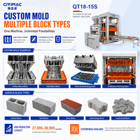 Machine automatique de fabrication de briques creuses et pleines, de blocs emboîtables, système de mélange frontal pour usine de béton hydraulique QT18