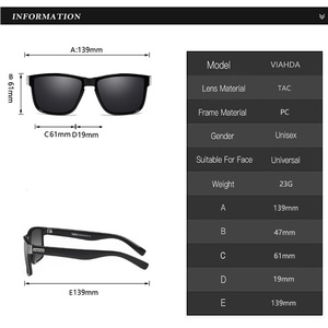 Gafas <span class=keywords><strong>de</strong></span> Sol Polarizadas Deportivas para Hombre, Marca Viahda, Diseño <span class=keywords><strong>de</strong></span> Espejo Cuadrado, Protección UV400, Montura <span class=keywords><strong>de</strong></span> PC, <span class=keywords><strong>Lentes</strong></span> TAC, Ideales para Conducir y Pescar en <span class=keywords><strong>Verano</strong></span> - Product Image 5