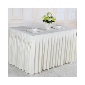 Lujosa falda de mesa con volantes reutilizable para fiestas y bodas 'Meeting Blue' Zócalo de mesa de banquete para hoteles y banquetes - Product Image 5