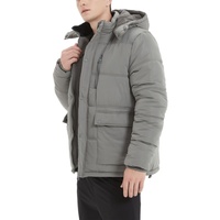 Veste matelassée épaisse à capuche et col montant zippé, brodée et enduite sur mesure, grande taille, décontractée, pour homme, hiver, service OEM Chine